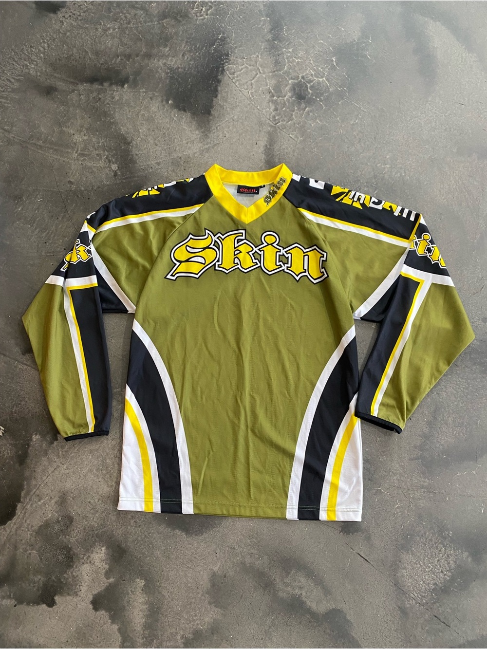 VTG Y2K Skin Industries Motocross Sportswear Jersey Livin’ in Skin Sz S Mens